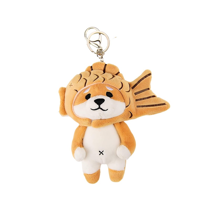 Vickypop Animal Plush Keychain Cute Stuffed Toy And Interesting Backpack Doll Pendant For Kids Or Friends (Fish + Dog)