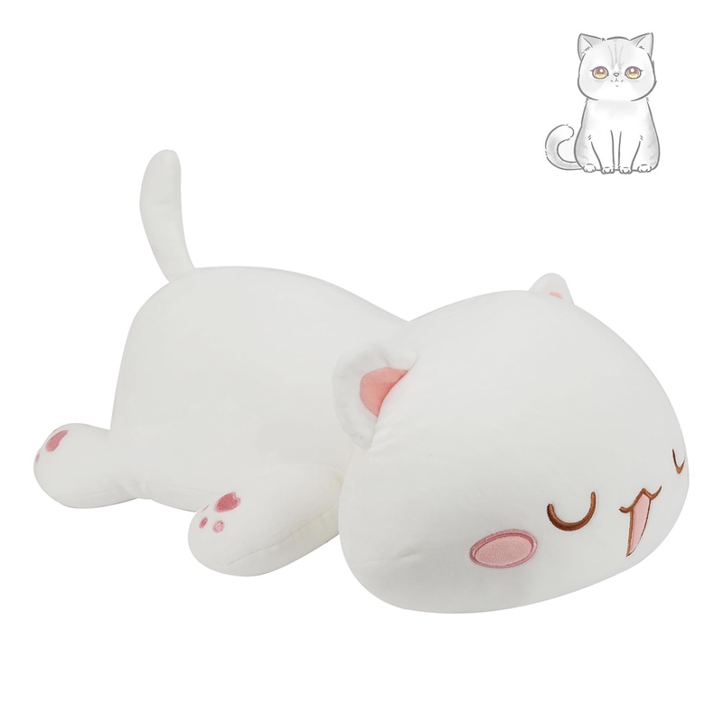 Afan Super Soft 19.6'' Cute Cat Kitten Doll Plush Toy Kawaii Anime Plush Cute Stuffed Animal Cat Toys For Kids Girls Boys Cat (W