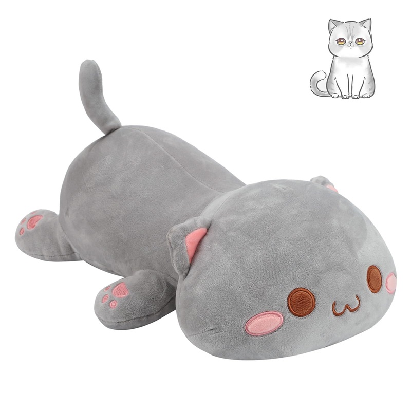 Afan Super Soft 25.9'' Cute Cat Kitten Doll Plush Toy Kawaii Anime Plush Cute Stuffed Animal Cat Toys For Kids Girls Boys Cat (G