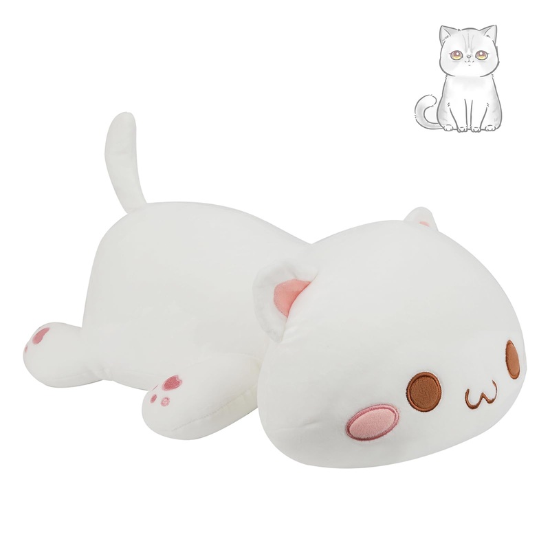 Afan Super Soft 25.9'' Cute Cat Kitten Doll Plush Toy Kawaii Anime Plush Cute Stuffed Animal Cat Toys For Kids Girls Boys Cat (W