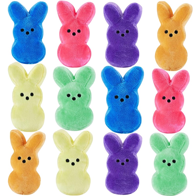 Bigsheep 2024 New 6 Inch Easter Bunny Plush Toys Decorations Cute Animal Bunny Stuffed Doll Easter Basket Stuffers Gift For Kids