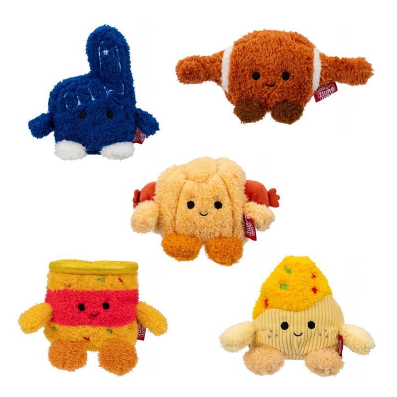 Bumbumz 4.5-Inch Fundaybumz Plush 5-Pack - Tortilla Chip, Jar Of Nacho Cheese, Pig In A Blanket, Fan Finger, And Football - From