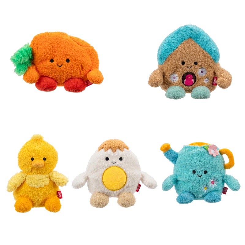 Bumbumz 4.5-Inch Springbumz Plush 5-Pack - Carson Carrot, Cammie Yellow Chick, Ethan Hard Boiled Egg, Cosimo Watering Can, And B
