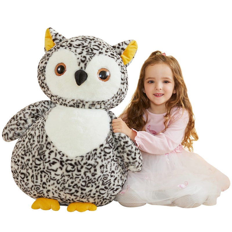 Earthsound Giant Owl Stuffed Animal Plush Toy,Large Owl Cute Jumbo Soft Toys,Big Size Huge Fluffy Plushy Oversized Fat Plushie,G
