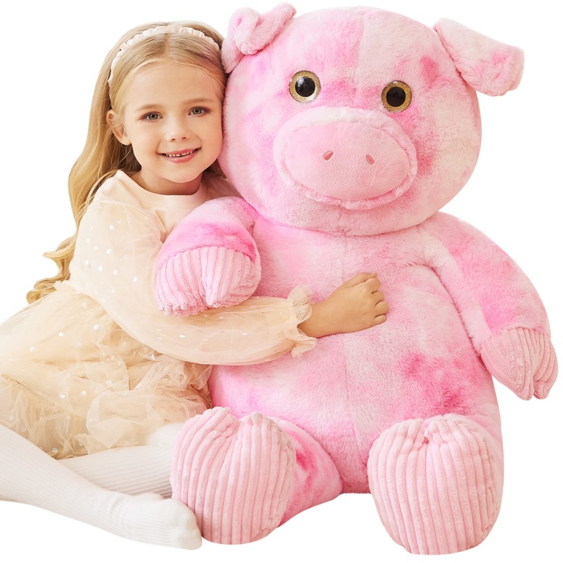Earthsound Giant Pig Stuffed Animal - Large Plush Toy Big Soft Toys - Huge Life Size Jumbo Cute Oversized Fat Piggy Animals - Gi