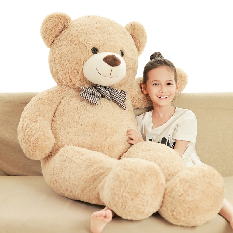 Poutmac 47 Inch Giant Teddy Bear Stuffed Animal Brown Big Plush Teddy Bear Valentine'S Gift For Girlfriend Soft Stuffed Bear Ani