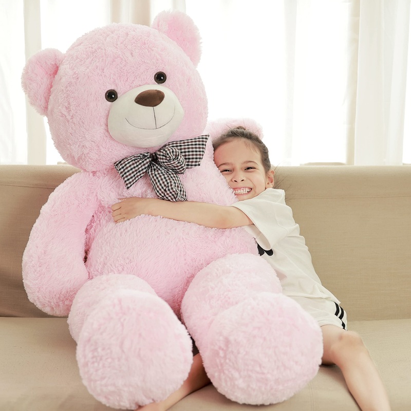Poutmac Big Teddy Bear 55'' Giant Pink Soft Stuffed Animals Cute Plush Toy For Girlfriend Women Kids For Valentine'S Christmas B