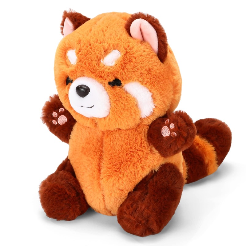 Riuhot Red Panda Stuffed Animal Cute Red Panda Plush Toy Panda Plushie Gift For Girlfriend Kids Birthday 9'' Red Panda Stuffed