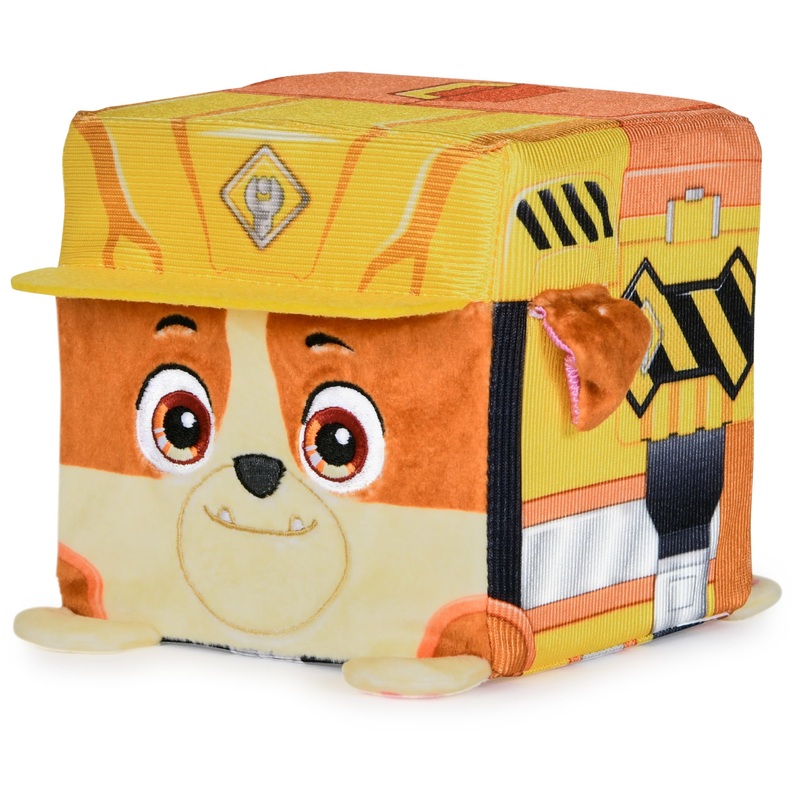 Rubble & Crew Stuffed Animals, Rubble, 4-Inch Cube-Shaped Plush Toy For Kids Ages 3 And Up