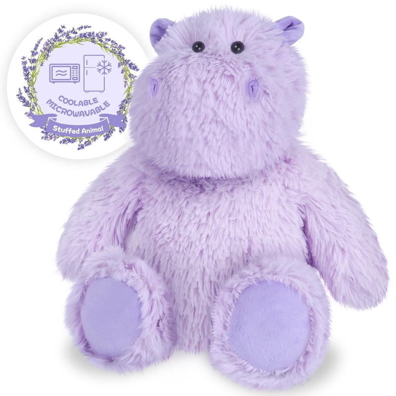 Suzzipals Warmable Hippo Stuffed Animals, Microwave Heating Pads For Cramps, Pain & Stress Relief, Heatable & Coolable Hippopota