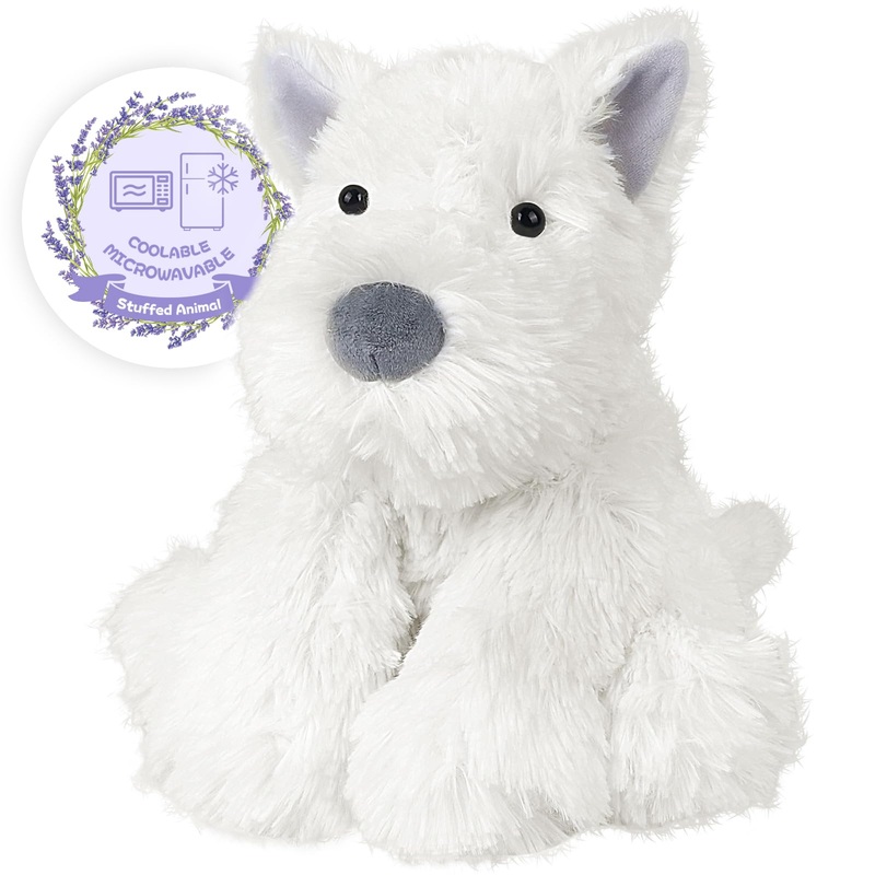 Suzzipals Warmable West Highland White Terrier Dog Stuffed Animals, Microwavable Stuffed Animal Heating Pads For Cramps & Pain,