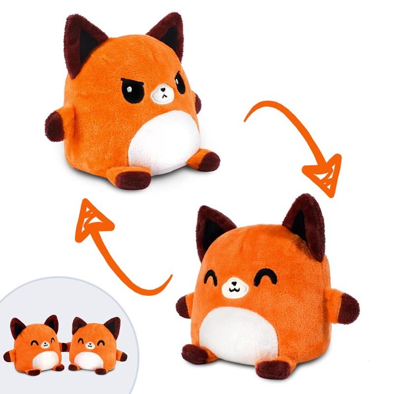Teeturtle - Plushmates - Magnetic Reversible Plushies That Hold Hands When Happy - Fox - Huggable And Soft Sensory Fidget Toy St