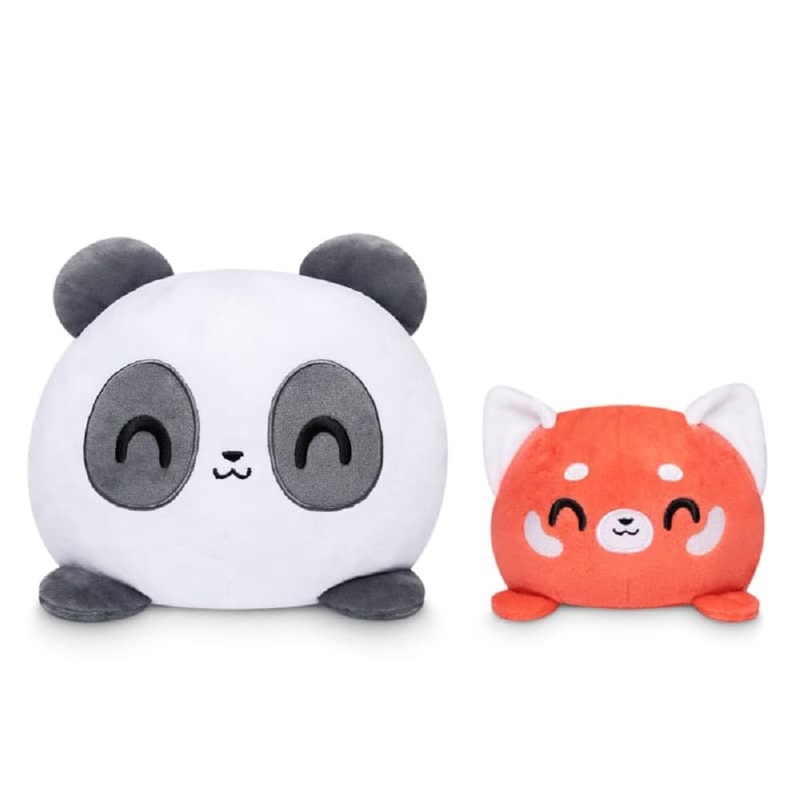 Teeturtle - The Original Reversible Panda Plushie - Big Panda + Red Panda - Cute Sensory Fidget Stuffed Animals That Show Your M