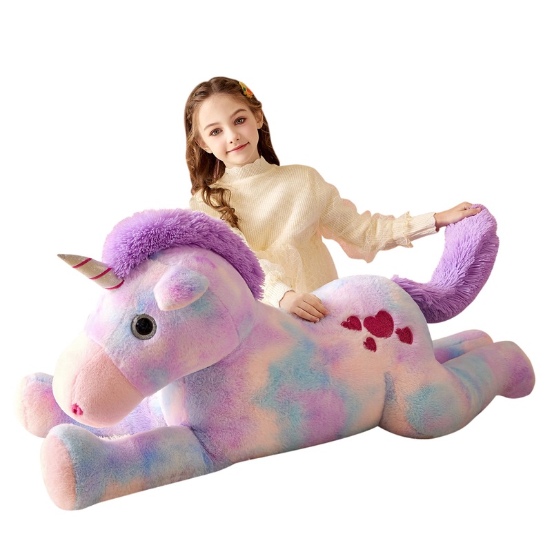 Tumyay Giant Unicorn Stuffed Animal Plush Soft Toy,43'' Large Unicorn Toys Jumbo Cute Big Size Huge Plushy Fluffy Fat Plushie,Bi