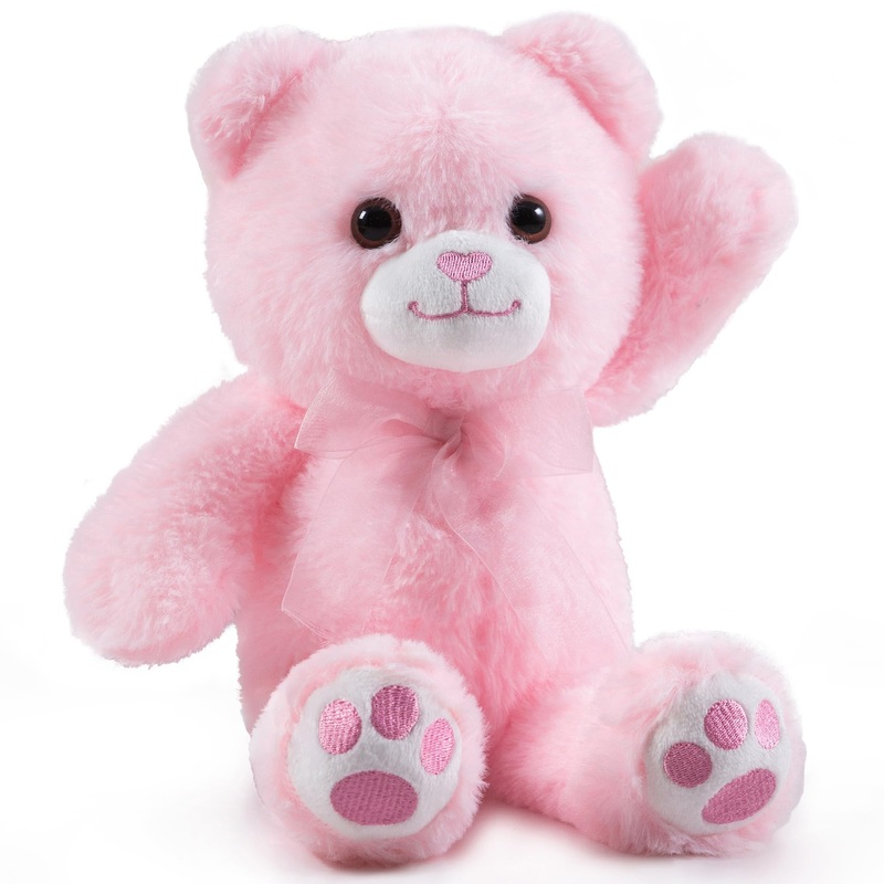 Zgxiong Pink Teddy Bear Stuffed Animal Small Teddy Bear With Heart Plush Toys Stuffed Animals For Girlfriend Cute Stuffed Animal