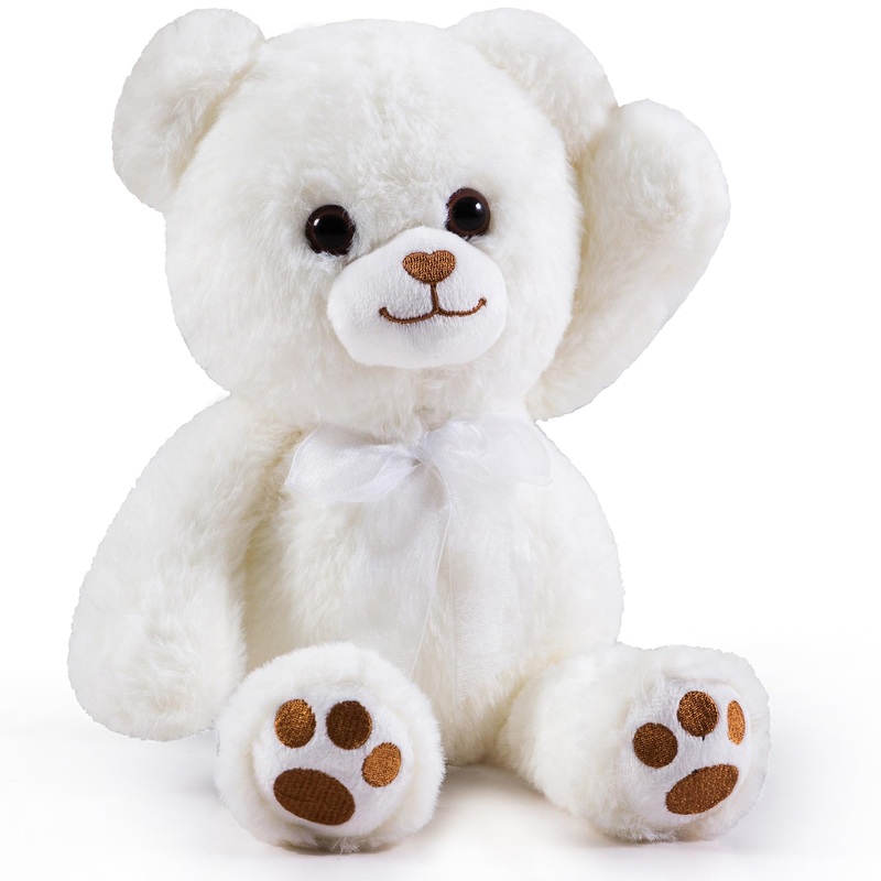 Zgxiong White Teddy Bear Stuffed Animal Small Teddy Bear With Heart Plush Toys Stuffed Animals For Girls Cute Stuffed Animals Te