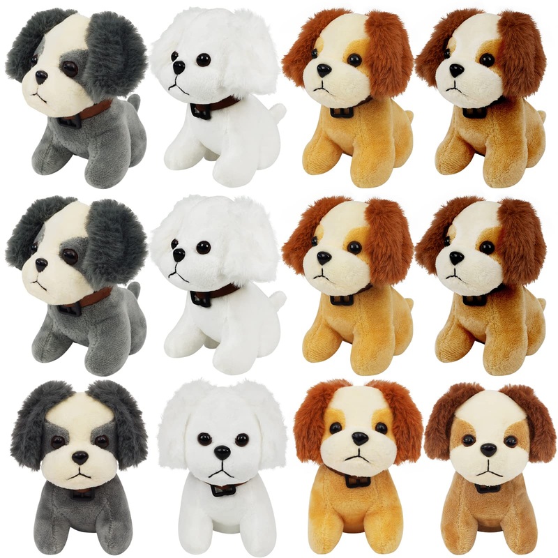 12 Pcs Puppy Stuffed Animal Bulk Small Dog Plush Animals Cute Stuffed Dog Party Favors For Kids Boy Girl Goodie Bag Fillers Carn