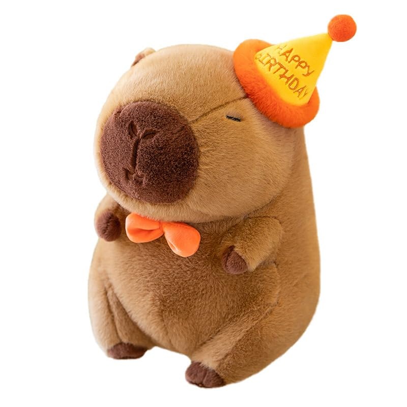 Arkdorz Cute Birthday Capybara Plush,12Inch Kawaii Capybara Stuffed Animal Soft Stuffed Capybara Toy Birthday Gifts Party Decora