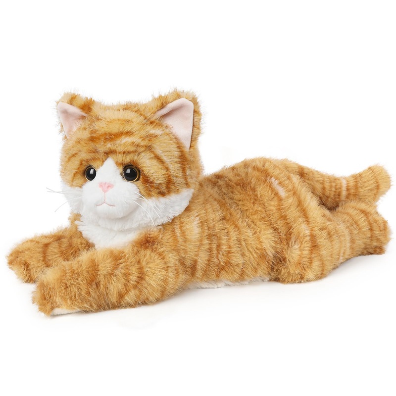 Cuckool Orange Tabby Cat Stuffed Animals, Microwavable Stuffed Animals Heating Pad For Cramps, Pain Stress Relief, Heatable Cool