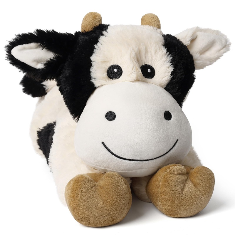 Cuckool Warmable Cow Stuffed Animals, Microwavable Stuffed Animals Heating Pad For Cramps, Pain Stress Relief, Heatable & Coolab
