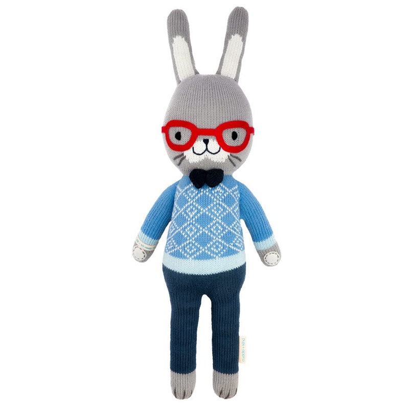 Cuddle + Kind Benedict The Bunny Little 13'' Hand-Knit Doll - 1 Doll = 10 Meals, Fair Trade, Heirloom Quality, Handcrafted In Pe