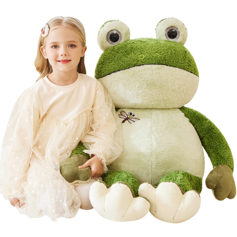 Earthsound Giant Frog Stuffed Animal Plush Toy,Large Frog Jumbo Cute Soft Toys,Big Size Huge Fluffy Plushy Oversized Fat Plushie