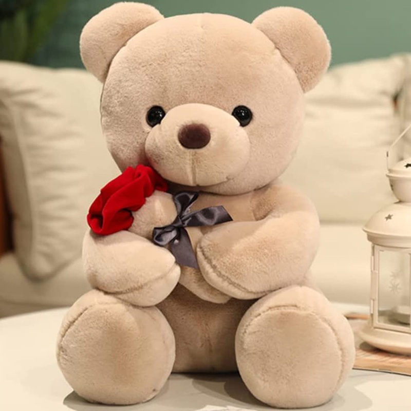 Gailimaiya Teddy Bear Plush Stuffed Animal Valentines Day Teddy Bear With Rose,Cute Sweet Bear Great Gift For Your Loved One,Gir