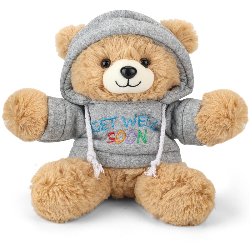 Osacoe Get Well Soon Teddy Bear Stuffed Animal With Gift Box Removable Hoodie For Comfort And Love, For Kids, Women & Men In Tou