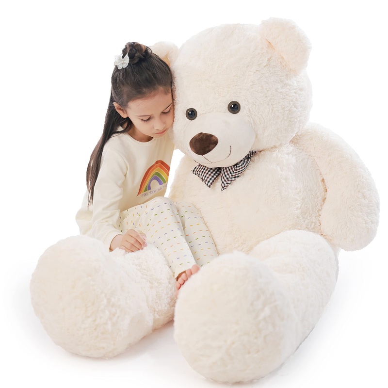 Poutmac Big Teddy Bear 4Ft Giant White Soft Stuffed Animals Cute Plush Toy For Girlfriend Women Kids For Valentine'S Christmas B