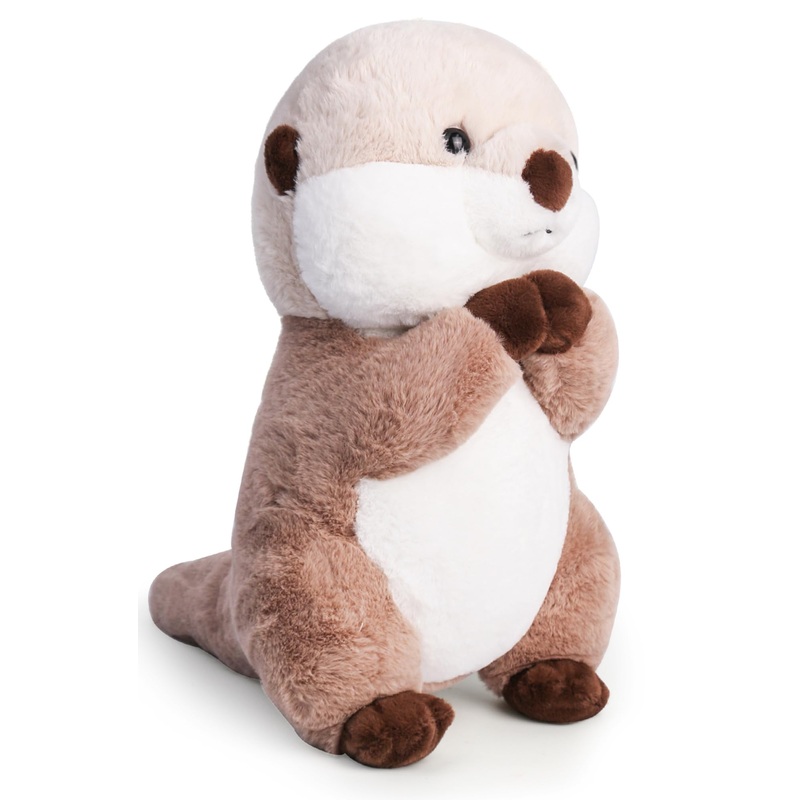 Riuhot Otter Stuffed Animals Cute Otter Plush Soft Sea Otter Plushie Toy Christmas Birthday Party Gift For Kids Children Girls B