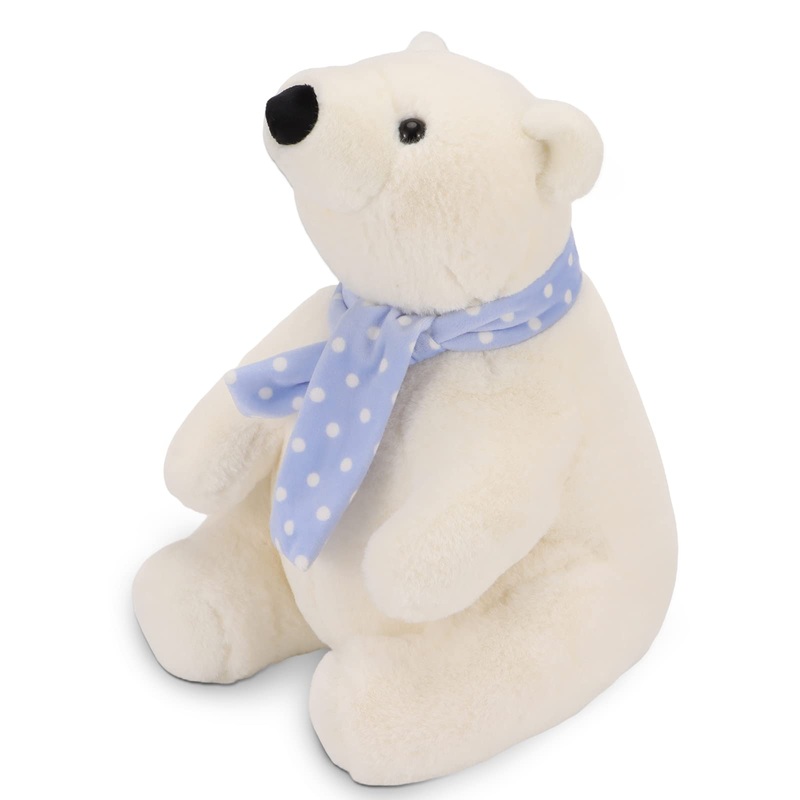 Ropelok Polar Bear Stuffed Animal Plush, 9.8 Inch Lifelike Super Soft Cute Polar Bear With Scarf, Kawaii Cute Polar Bear Plush T