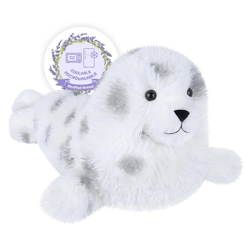 Suzzipals Heatable And Coolable Seal Stuffed Animals,Microwavable Stuffed Animal Heating Pads For Cramps And Pain, Lavender Chub