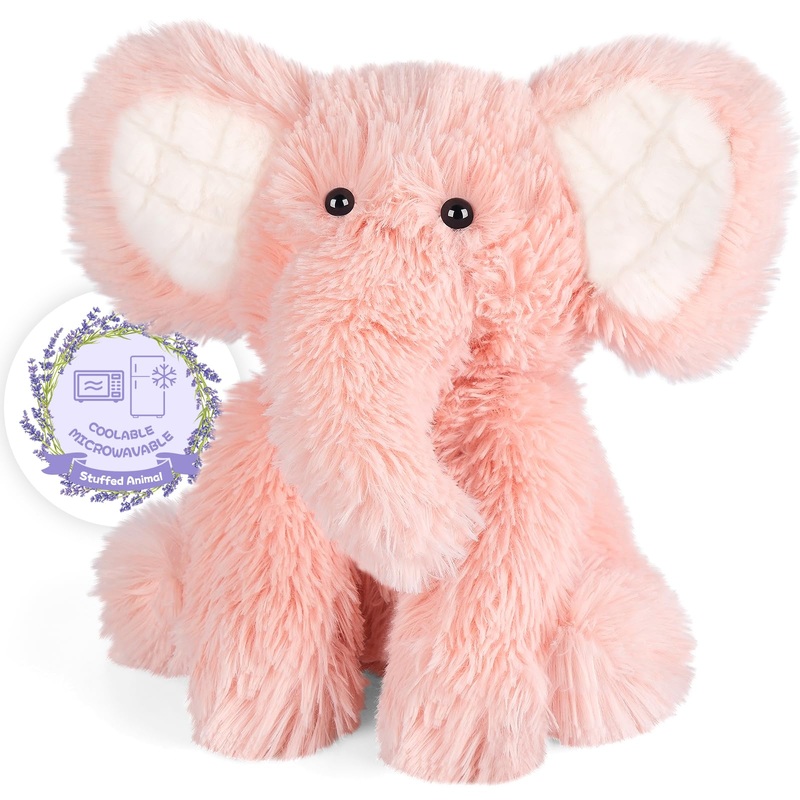 Suzzipals Heatable & Coolable Elephant Stuffed Animal, Microwavable Heating Pad For Cramps & Pain Relief, Stuffed Elephant Plush