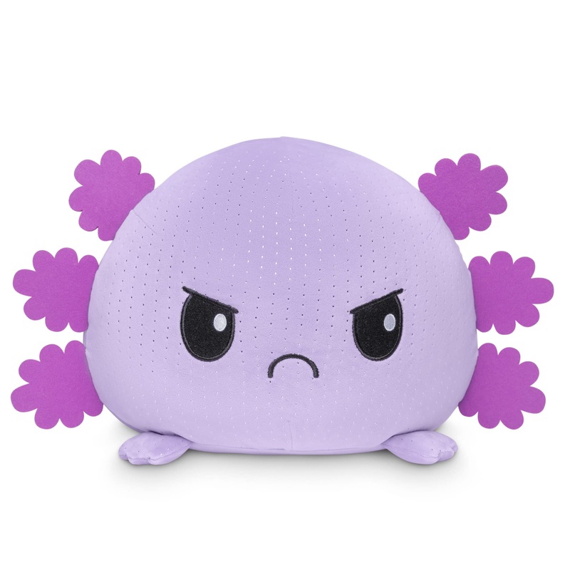 Teeturtle - Giant Moody Axolotl Plushie - Angry Purple Sparkle - Huggable, Soft, Pillowy, Sensory Toy Stuffed Animals That Show
