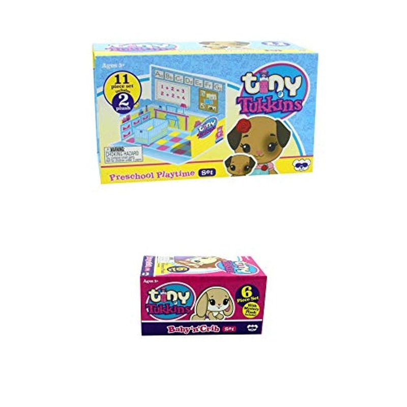 Tiny Tukkins Doggy Family Stuffed Animal Preschool Playset- Play Preschool Set For Girls & Toddlers Includes Big Sister And Baby