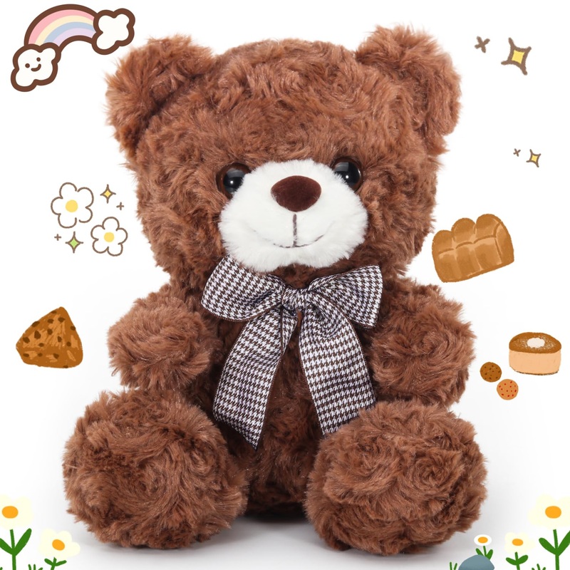 Vanlinny New Teddy Bear Stuffed Animal, Valentines Day Gifts For Kids Her Him Girlfriend Boyfriend, 8 Soft Stuffed Bear Plush To