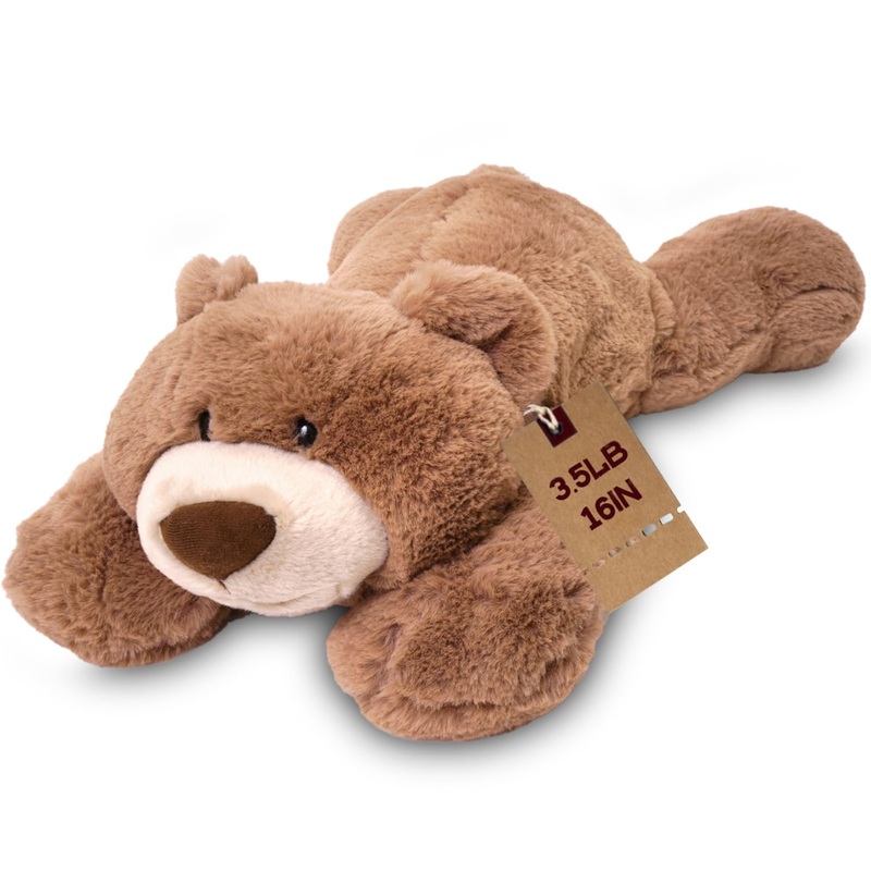 Weighted Plush Stuffed Animals,Microwavable Brown Bear Heated Stuffed Animal Heating Pads For Adults & Kids, Plush For Stress Re