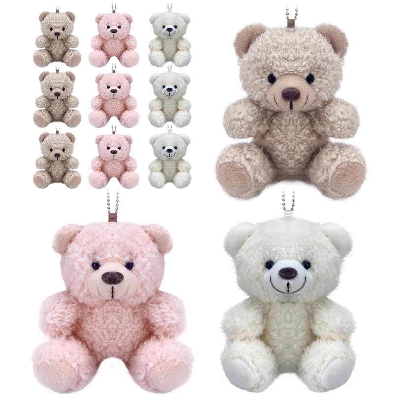 Yjubaoa 12 Pieces Mini Teddy Bear Bulk,4 Inch Small Stuffed Animal Toy, Soft Plush Mini Teddy Bears For Diy Keychain Baby Shower