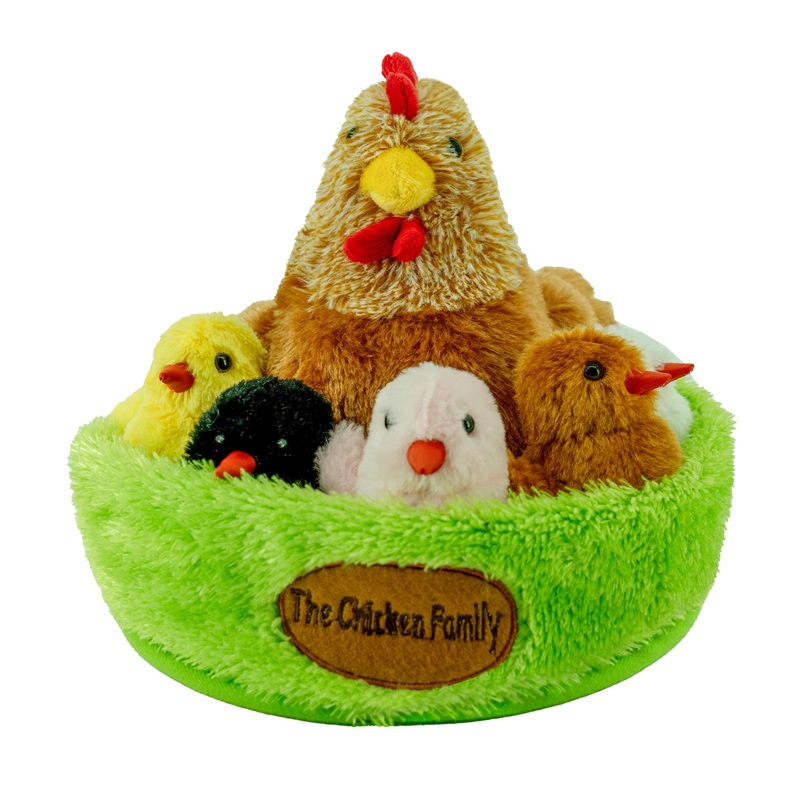 Yohaki 6 In 1 Chicken Stuffed Animal Toys With House Little Chickens Can Make Chirping Noise For Kids Boys Girls Bird Hen Plush
