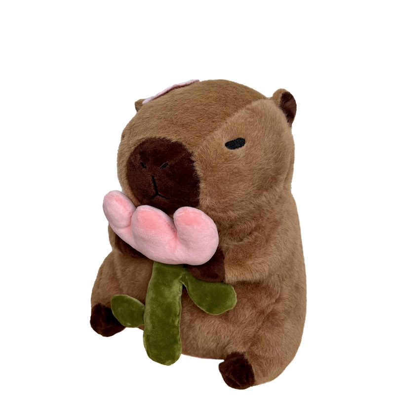 Arkdorz Cute Capybara Plush With Rose,12Inch Kawaii Capybara Stuffed Animal Soft Stuffed Capybara Toy Birthday For Kids (Rose Ca