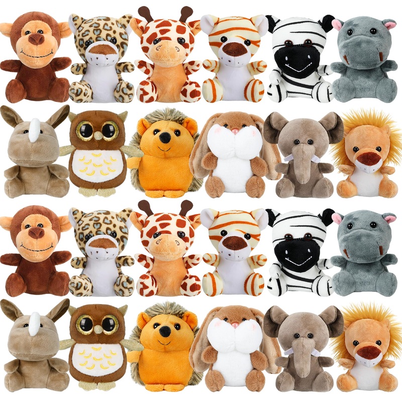 Arrozon 24 Pcs Stocking Stuffers For Kids, Small Stuffed Animals Bulk, Mini Stuffed Animals 4.5 Inch Cute Stuffed Animal, Toddle