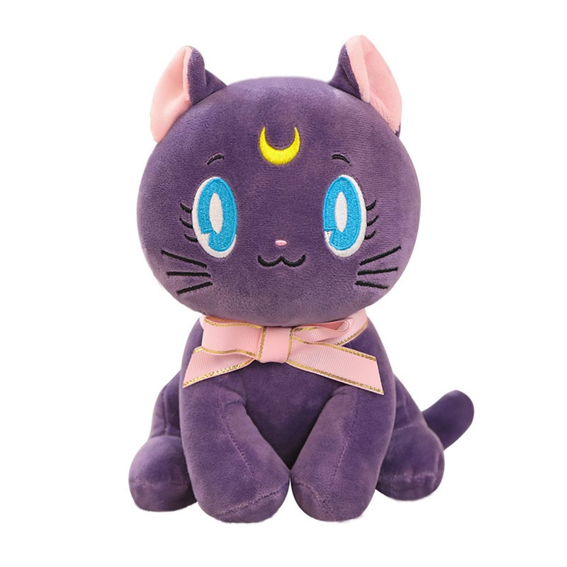 Buxomigrl Anime Cute Plush Doll Stuffed Plushie Figure Cosplay Plush For Girls Kids,Purple Cat