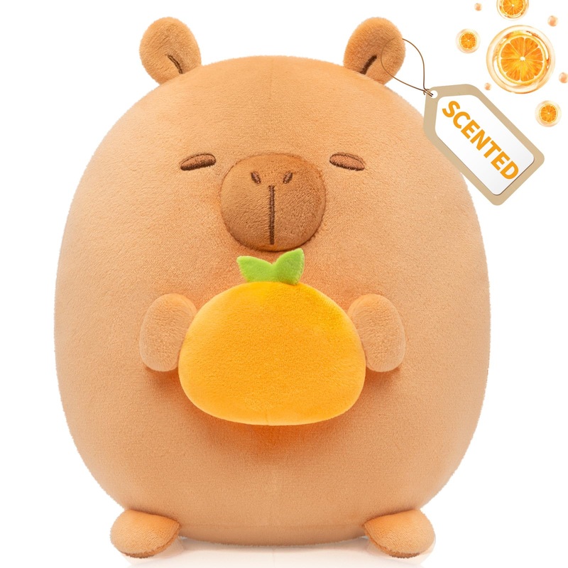 Caaaat Scented Stuffed Animal, Cute Capybara Scented Plush With 2 Fresh Orange Scented Microbeads, Squishy Plushies Hugging Plus