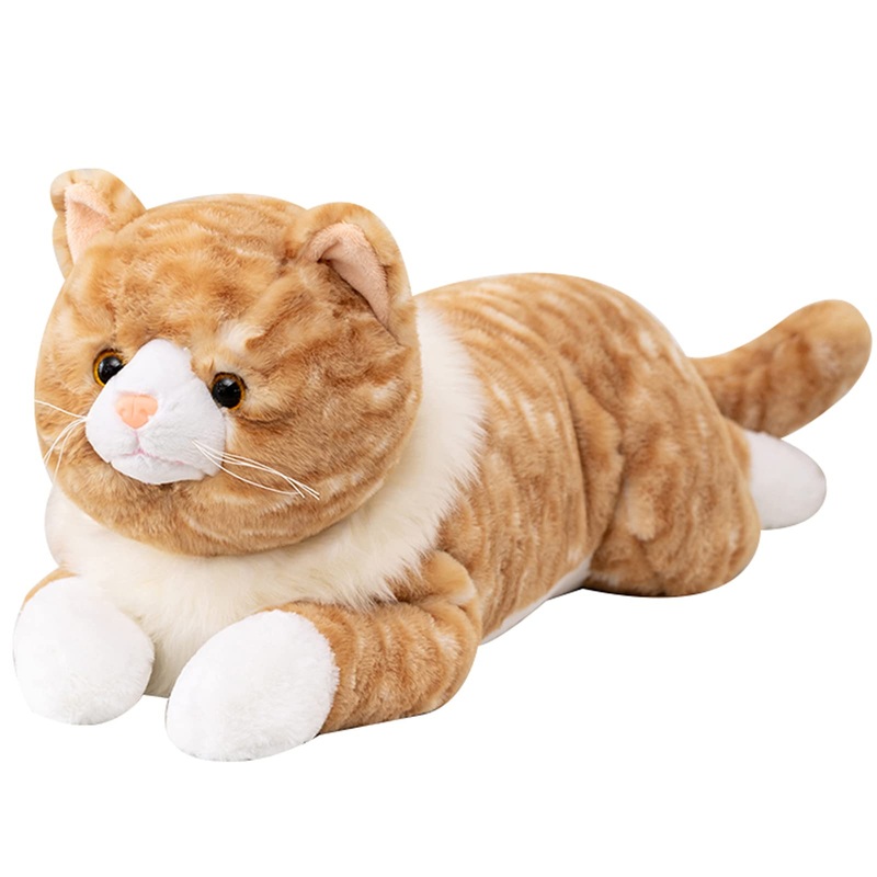 Cat Weighted Stuffed Animals, 3.9 Lbs Weighted Cat Plush Toy Realistic Cat Weighted Plush Animals Pillow Cute Kitten Plushies To