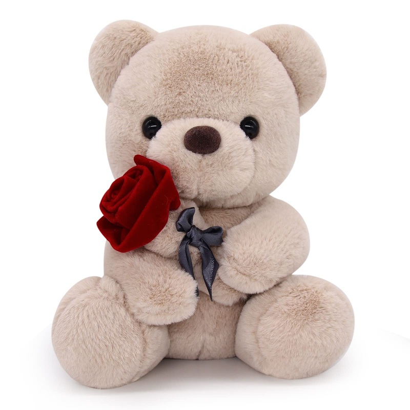 Lsydcarm Teddy Bear Stuffed Animals With Rose, 9Inch Valentines Day Teddy Bear, Valentines Day Gift For Girlfriend Boyfriend Kid