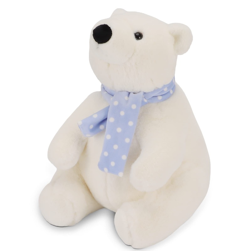 Ropelok Polar Bear Stuffed Animal Plush, 11.8 Inch Lifelike Super Soft Cute Polar Bear With Scarf, Kawaii Cute Polar Bear Plush