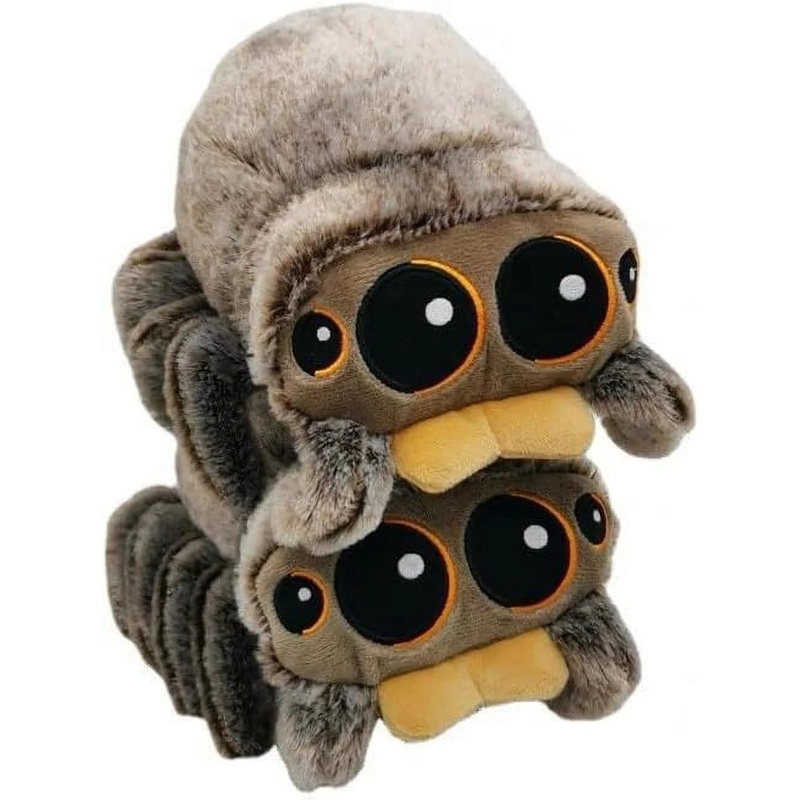 Spider Plush 6.9 Inch Jumping Spider Stuffed Animal Plush Toy Soft Cute Spider Plushie Gift For Kids (A-2Pcs)
