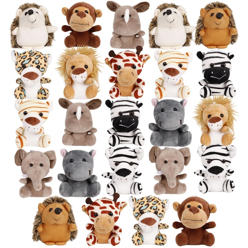 Spoilu Small Stuffed Animals Bulk, 24 Pieces Cute Plushies, 4.5 Inch Mini Forest Animal Plush Toys, Party Favors, Stocking Stuff