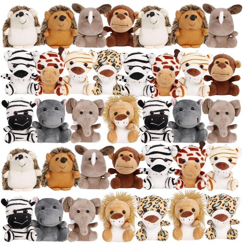 Spoilu Small Stuffed Animals Bulk, 36 Pieces Cute Plushies, 4.5 Inch Mini Forest Animal Plush Toys, Party Favors, Stocking Stuff