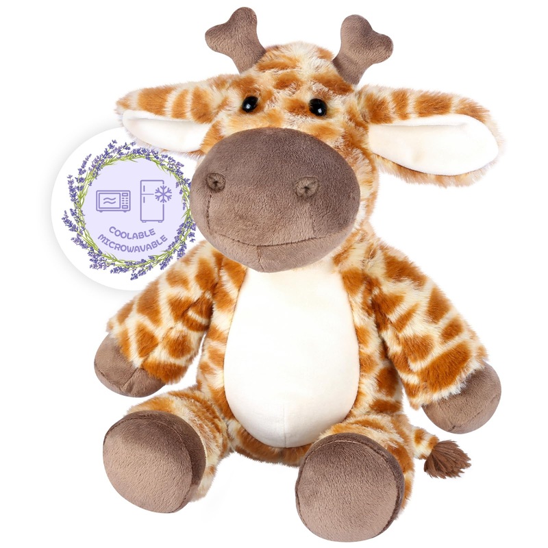 Suzzipals Heatable & Coolable Giraffe Stuffed Animals,Microwavable Stuffed Animal Heating Pads For Cramps & Pain, Lavender Scent